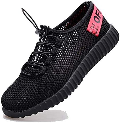 Fuxitoggo Mens Breathable Labor Insurance Shoes Light Steel Toe Soft Sole Safety Shoes (Color : Black, Size : UK 8)