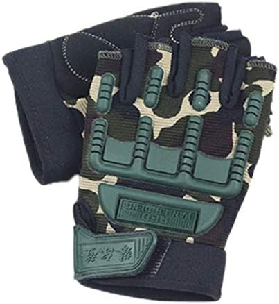 CKHZOODHFK Cycling 5-13 Years Kids Army Tactical Fingerless Gloves Anti-Skid Half Finger Military Shooting Mittens Male Bike Children Boys