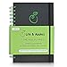 Life & Apples Meal Planner with Grocery List - Meal Prep, Menu Planning, Healthy Diet and Weight Loss Tracking, 1 Year Undated Food Journal 5 X 8 Inch Spiral Notebook, Green Spiral