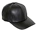Black Leather Adjustable Baseball Cap Hat Made in USA