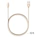SUMOON 3 Pack 10FT Nylon Braided Lightning USB Charging Cables Cord for iPhone 5/5S/5C/SE 6/6S 6 Plus/6S Plus 7/7 Plus, iPad Mini/Air/Pro iPod Touch/Nano 7 (Gold)