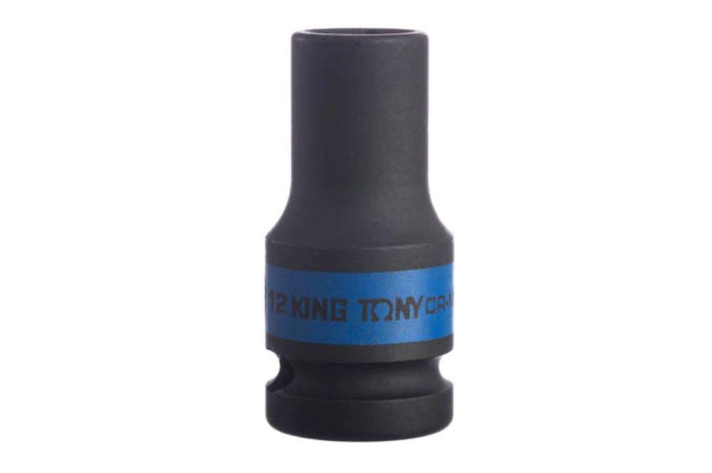 KING TONY 483512M Socket De Impacto Long Pared Fina 1/2" 12mm for DIYers & Professionals, Built for Repair and Installation tasks, 12mm, red