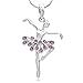 SoulBreezeCollection Dancing Ballerina Dancer Ballet Dance Pendant Necklace Charm (Lavender)