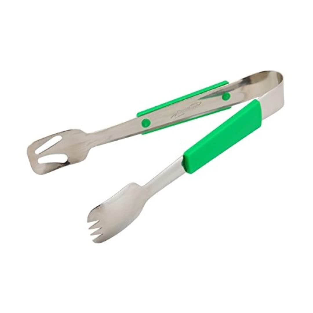 Genware NEV-577-08G Buffet Tongs, Plastic Handle, Green