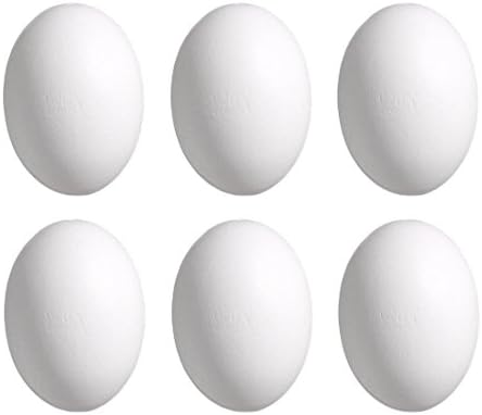 DIY Paintable Wooden Easter Eggs Model, 6Pcs White Artificial Nest Easter Eggs for Children Play Food Kitchen Game Toy