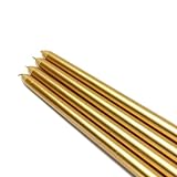 Zest Candle 12-Piece Taper Candles, 12-Inch, Metallic Gold