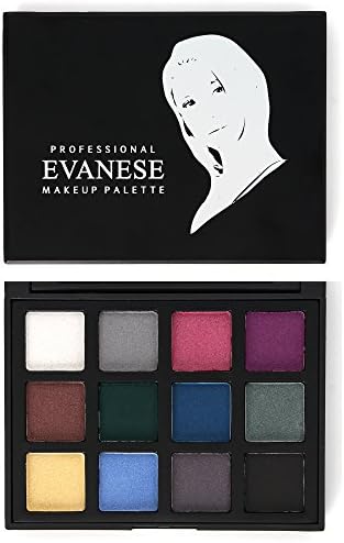 Evanese Professional Beauty Makeup 12 Color High Pigment Eyeshadow Palette Gray