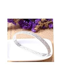 Andyle Tobillera sexy de cristales estrás, elástica, brazalete para tobillo, para mujer