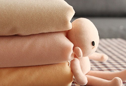 Thick Flesh-Colored DIY Doll Skin Fabric Fiber High-Density Nap for Doll Arms Face Size 50x50cm