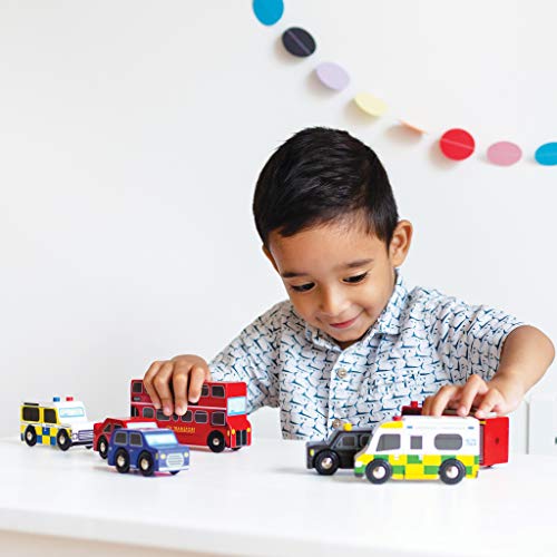 Le Toy Van – Kultiges Spielset mit Holzautos im London-Design – 7-teiliges Set | Fahrzeug-Rollenspiel für Jungen – Geeignet für Kinder ab 3 Jahren – Bild 4