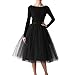 Belle House Women's A Line Short Knee Length Tutu Tulle Prom Party Skirt 2021 Petticoat Skirts with Elastic Waist Band Black