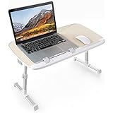 TaoTronics Foldable Laptop Table, Height Adjustable Bed Desk, Wide Stand up Desk for Reading, Sofa Desk with Foldable Legs Works as a Breakfast Tray, Foldable Table &amp; More