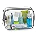 Keokee Clear Toiletry Bag Set, Quart Size with Smaller Case for Travel and Organizing, TSA Approved for 3-1-1 Liquids (Clear + Gray)