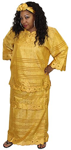 African Planet Women's Nigerian Queen 4 Piece Wrap around Skirt Set - Image 3