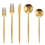 Matte Gold Silverware Set , Oliviola 20-Piece