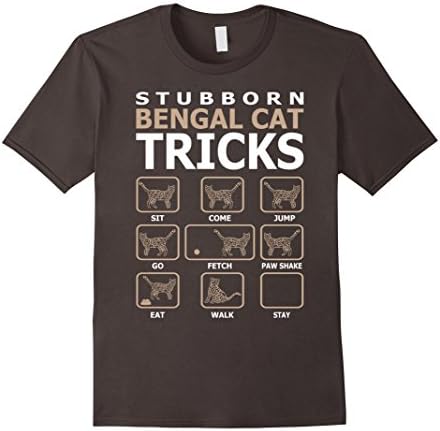 Mens Stubborn Bengal Cat Funny Tricks Tshirt Medium Asphalt