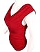 Me and Young Women's Cowl Neck Ruched Side Slim Fit Top BRIGHTRED XL