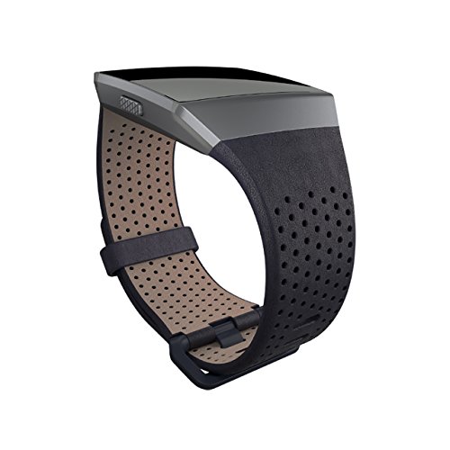 image for Fitbit Ionic Perforated Leather Accessory Band, Midnight Blue, Large