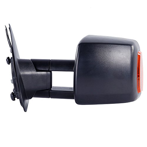 Manual Towing Mirrors LED Signal Power Heated Telescoping Towing Drive Passenger Side Mirrors Fit for 2007-2016 Toyota Tundra 4.6L 4.7L 5.7L