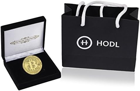 Bitcoin Coin (Physical Coin) 4pc Collector's Set | Includes Crypto Coin Display Case With Personal Message + Free “HODL” Bag + Free Crypto Coin Protector | Great Gift For Cryptocurrency Fans