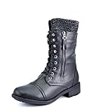 Dream Pairs Round Toe Lace up Military Combat Boots