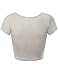 Fifth Parallel Threads FPT Womens Basic Short Sleeve Scoopneck Crop Top Oatmeal M