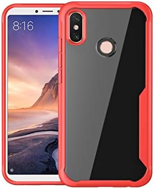 Lusenbo Soft Case for Xiaomi Mi Max 3 Back Case, Slim Back Case with TPU Bumper Protective Case Cover Drop Protection Shockproof Case [Anti-Scratch] with Soft Silicone TPU Back Case - Red