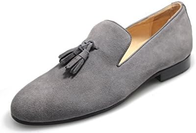 SMYTHE & DIGBY Men's Gray Suede Tassel Loafers
