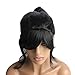 Riyang Women's Cosplay Wig with a Removable Claw High Ponytail Synthetic Black Straight