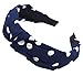 STHUAHE Pack of 5 Women Girls Handmade Wide Dot Chiffon Cloth Cross Knot Hair Hoop Hairband Headband Headwear Hair Accessories (5 Color)