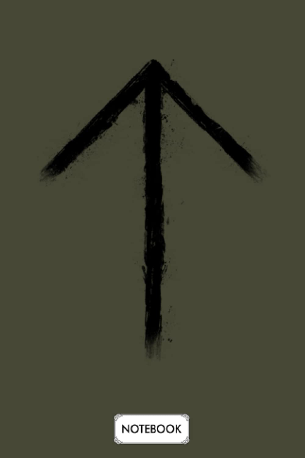 Tiwaz Rune Of Tyr Black Notebook: Lined College Ruled Paper, Diary, Planner, Matte Finish Cover, 6x9 120 Pages, Journal