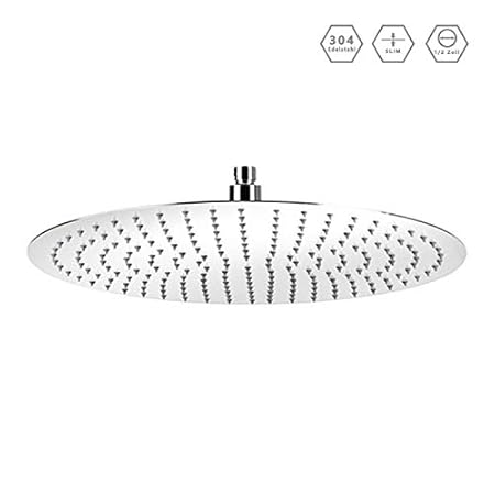 LARS360 8 Zoll Rund Modern Einbauduschköpfe Kopfbrause Regendusche Duschkopf Duschbrause Ultraslim Edelstahl Wasserfall Regen