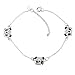 Topstaronline Fancy Silver Tone Black and Clear Rhinestone Paved Triple Panda Bear Bracelet