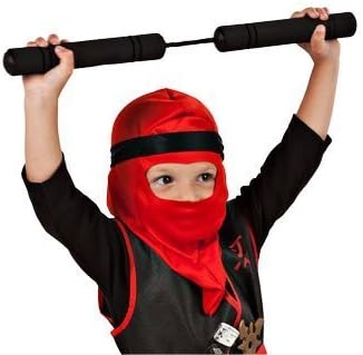 Children's Costumes Halloween Masks Pretend Play Ninja Costume with Foam Nunchucks (Green)