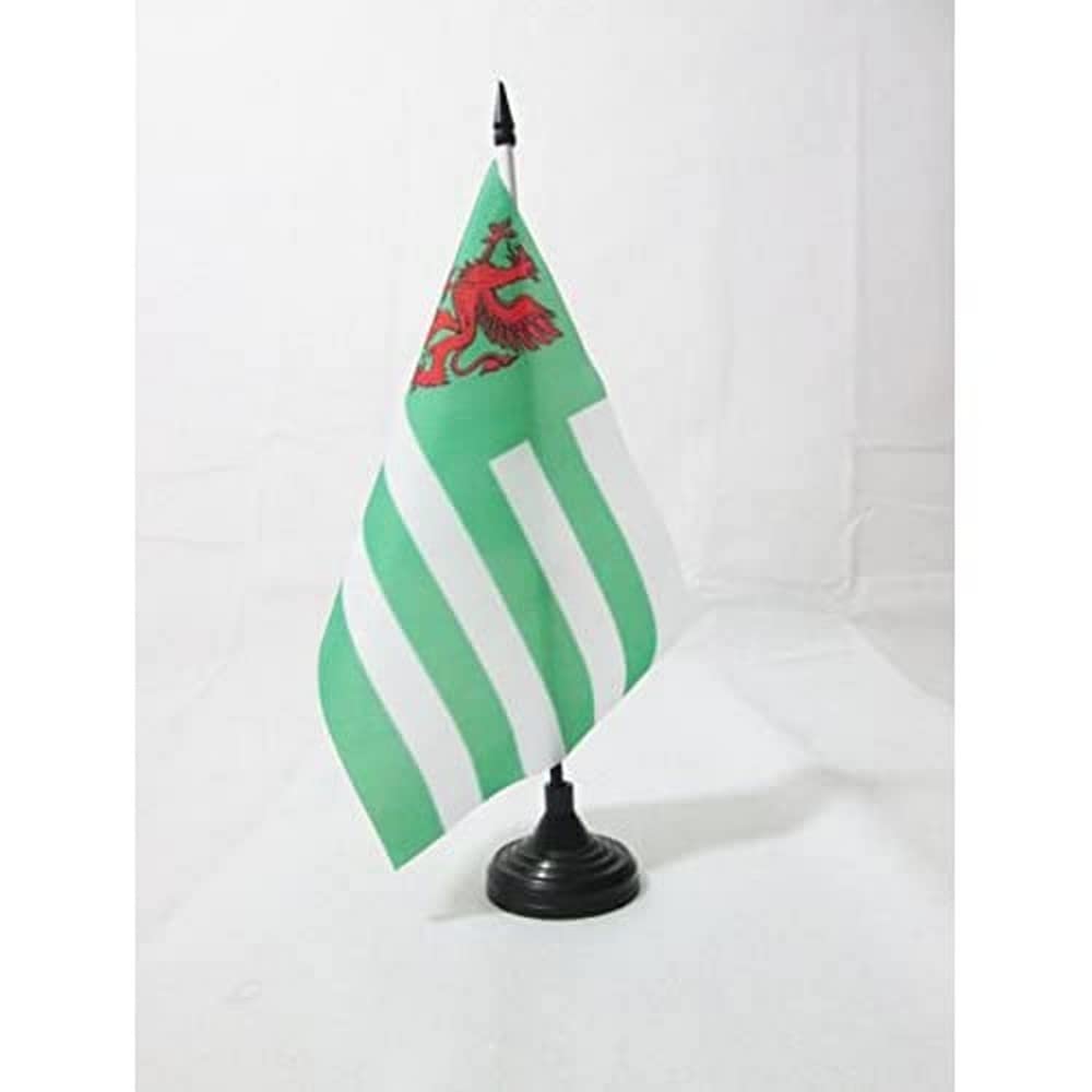AZ FLAG Wiltshire Old county Table Flag 5'' x 8'' - Wiltshire Old county Office Decoration 100% Polyester 21 x 14 cm - Mini Desk Flag with Pole and Black Plastic Base
