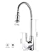 Chrome Pull Down Single Handle Kitchen Sink Faucet Commercial Gooseneck Pre Rinse Kitchen Faucet Mixer Tap Sprayer Single Lever Hot And Cold Water 360 Degree Swivel Spout