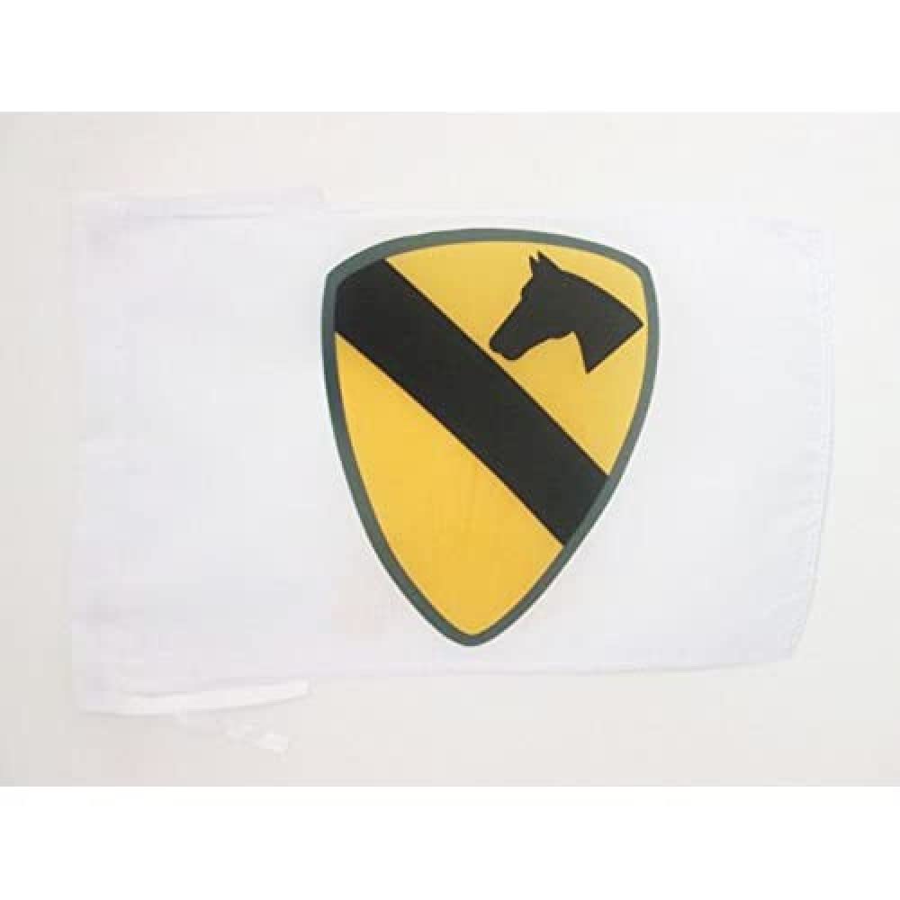 AZ FLAG - 1st Cavalry Division of United States Flag - 18'' x 12'' - 100% Polyester First Team US Small Banner with Two Cords - Fade Resistant - Vivid Colors - 18x12 in - 45x30 Cm