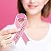 50 Pieces Breast Cancer Awareness Pink Paper Ribbon Breast Awareness Cutouts Breast Support Pink Cards Pink Wooden Clips and Pink Ribbon