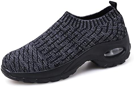 Ablanczoom Women's Walking Shoes Sock Sneakers Mesh Slip On Air Cushion Running Shoes Comfort Wedge Loafers