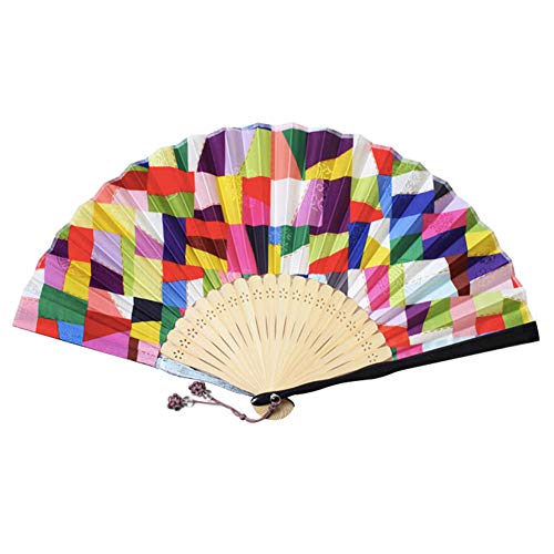 Korean Traditional Handicraft Silk Hand Fan 8" Gift Set Package Patchwork