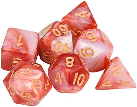Yeefant 7Pcs Funny TRPG Game Dungeons Dragons Polyhedral Multi Sided Acrylic Dice Fun Game Gift Chores Decider for Party Play Toys,Multicolor