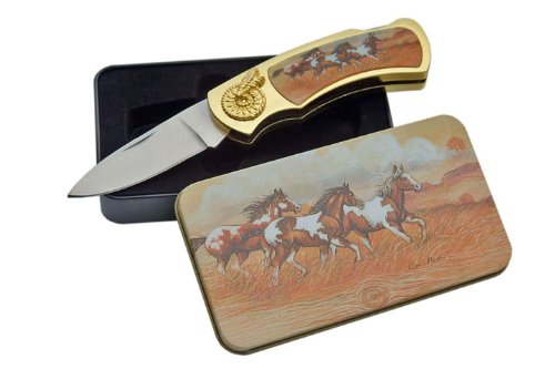 SZCO Supplies Horse Tin Gift Box Knife - Thumbnail 2