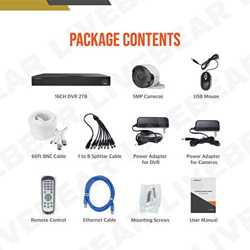 Wisenet SDH-C85085BF 16 Channel Super HD DVR Video Security System with 2TB Hard Drive and 8 5MP Weather Resistant Bullet Cameras (SDC-89445BF) - Thumbnail 6