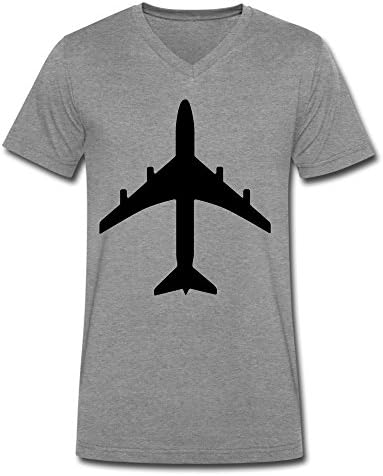 Men's Passenger Jet Plane Like The 747 Or Airbus V Neck T Shirt DeepHeather