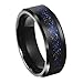 QUEENWISH 8mm Blue Black Celtic Dragon Tungsten Carbide Ring Wedding Band Size 8