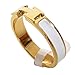 Qindishijia Love Ring - Titanium Fashion Classic Color Blocking H Ring (size: 5-10) (Gold/White, 6)