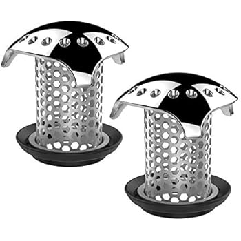 Uxoz 2 Pack Drain Hair Catcher,Stainless Steel Bathtub Drain Protector, Anti-Rust/Long Service Life, Durable Use, Match Drain Sizes from 1.35'' to 1.75'' (2) ...