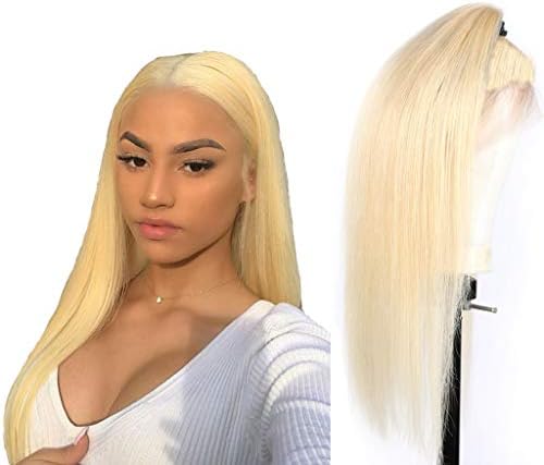 XRS Hair Wig #613 Blonde Human Hair Lace Front Wig for Women with Baby Hair Straight Brazilian Virgin Human Hair Wigs 18 Inch