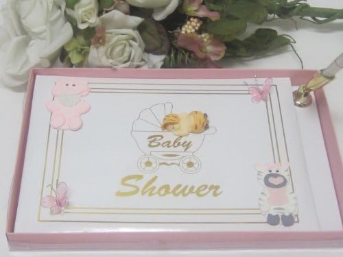 Baby Shower Guest Book Safari Jungle Animals Baby Girl Signature 105g