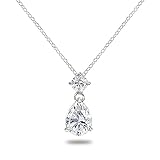 B. BRILLIANT Sterling Silver Cubic Zirconia 9x7mm